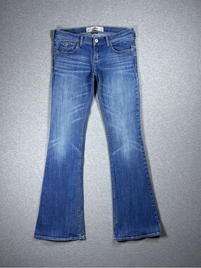 Y2K Hollister Jeans Low Rise Flare Blue Med Wash Womens Size 3R So Cal Stretch